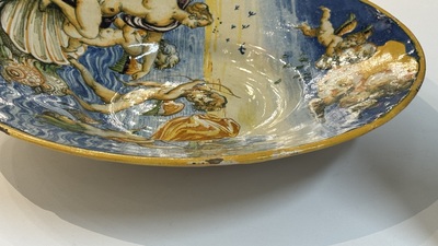 A large Italian maiolica 'Triumph of Galatea' dish, Fontana workshop, Urbino, ca. 1560-1570