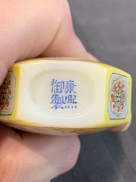 A collection of ten Chinese Canton enamel and porcelain snuff bottles, Qianlong mark, 19/20th C.