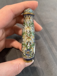 A collection of ten Chinese Canton enamel and porcelain snuff bottles, Qianlong mark, 19/20th C.