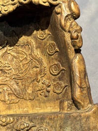 A Chinese huali wooden shrine, 17/18th C.