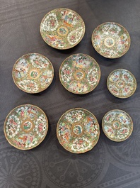 A Chinese Canton famille rose 38-piece tea service, 19th C.