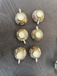 A Chinese Canton famille rose 38-piece tea service, 19th C.