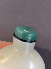 Seven Chinese white and celadon jade snuff bottles, 19th C.