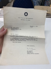 A collection of documents, letters and books relating to Chiang Kai-shek 蔣介石, 20th C.