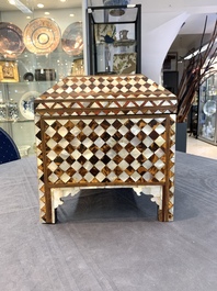 A rare and fine Ottoman mother-of-pearl and tortoiseshell-inlaid casket, 18/19th C.