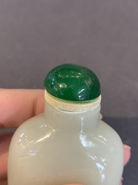 Seven Chinese white and celadon jade snuff bottles, 19th C.