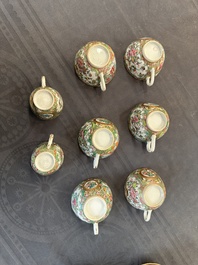 A Chinese Canton famille rose 38-piece tea service, 19th C.