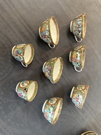 A Chinese Canton famille rose 38-piece tea service, 19th C.