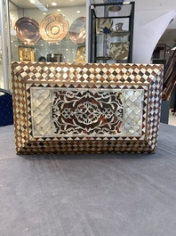 A rare and fine Ottoman mother-of-pearl and tortoiseshell-inlaid casket, 18/19th C.