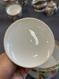 A Chinese Canton famille rose 38-piece tea service, 19th C.