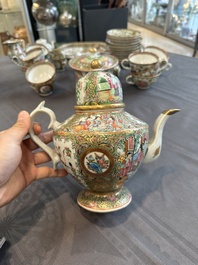 A Chinese Canton famille rose 38-piece tea service, 19th C.