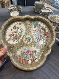 A Chinese Canton famille rose 38-piece tea service, 19th C.