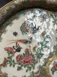A Chinese Canton famille rose 38-piece tea service, 19th C.