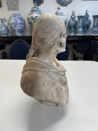 A carved marble 'Vanitas' or 'Memento Mori' bust, Italy, 18th C.