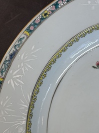 A Chinese famille rose 'quail' dish and a 'peacock' dish, Yongzheng
