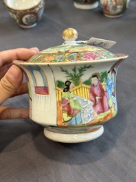 A Chinese Canton famille rose 38-piece tea service, 19th C.