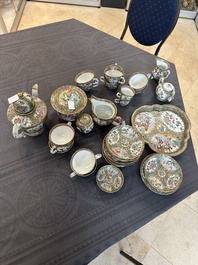 A Chinese Canton famille rose 38-piece tea service, 19th C.