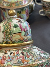 A Chinese Canton famille rose 38-piece tea service, 19th C.