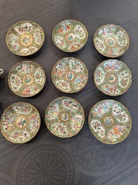 A Chinese Canton famille rose 38-piece tea service, 19th C.