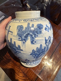 A very early Dutch Delftware jar depicting the life of Christ, 2nd quarter 17th C.