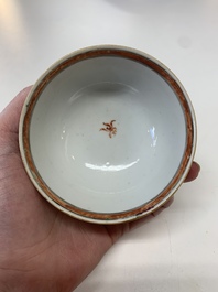 A collection of five Chinese Imari-style wares and one Canton famille rose cup, Kangxi/Qianlong
