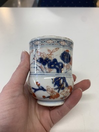 A collection of five Chinese Imari-style wares and one Canton famille rose cup, Kangxi/Qianlong