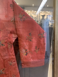 Two embroidered silk and cotton robes for the Straits or Peranakan market, Southeast Asia, 20th C.