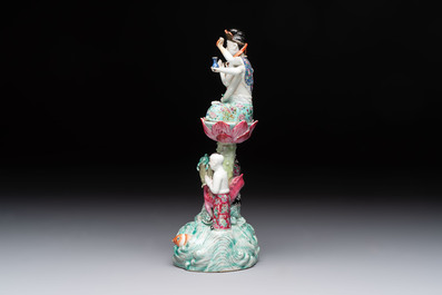 A Chinese famille rose two-piece group of Doumu 斗母 and attendants, Republic
