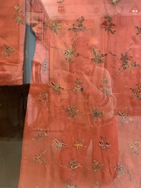 Two embroidered silk and cotton robes for the Straits or Peranakan market, Southeast Asia, 20th C.