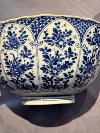 A Chinese blue and white 'floral 'bowl and an 'aquatic animals' bowl, Kangxi