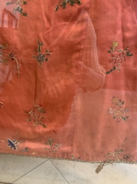Two embroidered silk and cotton robes for the Straits or Peranakan market, Southeast Asia, 20th C.