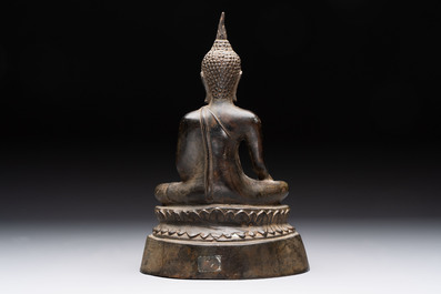 A Sino-Tibetan bronze Bodhisattva, a Thai Buddha and a phurba, 18/19th C.