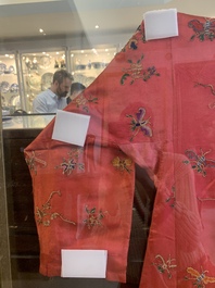 Two embroidered silk and cotton robes for the Straits or Peranakan market, Southeast Asia, 20th C.