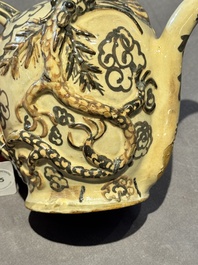 A Chinese Cizhou 'cadogan' ewer with dragons, Yuan/Ming