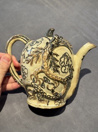 A Chinese Cizhou 'cadogan' ewer with dragons, Yuan/Ming