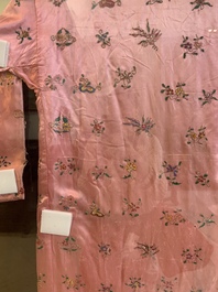Two embroidered silk and cotton robes for the Straits or Peranakan market, Southeast Asia, 20th C.