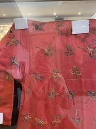 Two embroidered silk and cotton robes for the Straits or Peranakan market, Southeast Asia, 20th C.