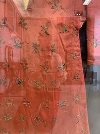 Two embroidered silk and cotton robes for the Straits or Peranakan market, Southeast Asia, 20th C.