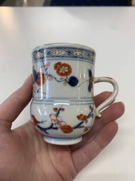 A collection of five Chinese Imari-style wares and one Canton famille rose cup, Kangxi/Qianlong