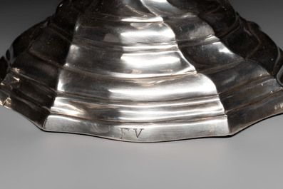A pair of silver candlesticks, Ghent, dated 1782