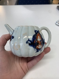 A collection of five Chinese Imari-style wares and one Canton famille rose cup, Kangxi/Qianlong