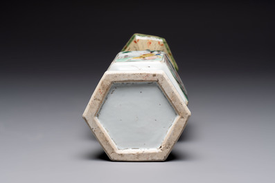 A Chinese wucai jar and cover, a famille verte vase, a dish and three plates, Kangxi