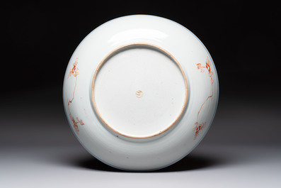 A Chinese famille verte 'flowering tree' dish, Yongzheng