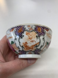 A collection of five Chinese Imari-style wares and one Canton famille rose cup, Kangxi/Qianlong