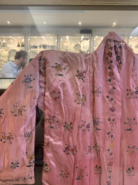 Two embroidered silk and cotton robes for the Straits or Peranakan market, Southeast Asia, 20th C.