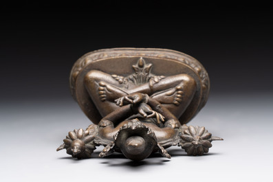 A Sino-Tibetan bronze Bodhisattva, a Thai Buddha and a phurba, 18/19th C.