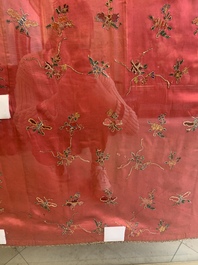 Two embroidered silk and cotton robes for the Straits or Peranakan market, Southeast Asia, 20th C.