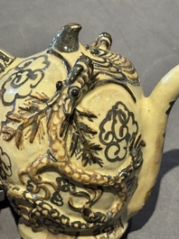 A Chinese Cizhou 'cadogan' ewer with dragons, Yuan/Ming