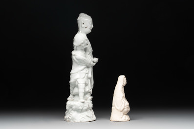 A Chinese Dehua blanc de Chine 'Kuixing' group and a Guanyin, 19th C.