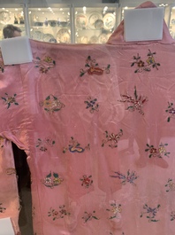 Two embroidered silk and cotton robes for the Straits or Peranakan market, Southeast Asia, 20th C.